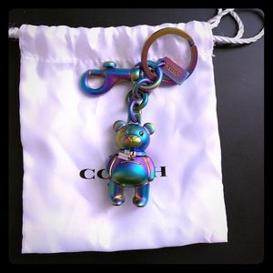 Coach Hologram Iridescent 3D Teddy Bear Bag Charm